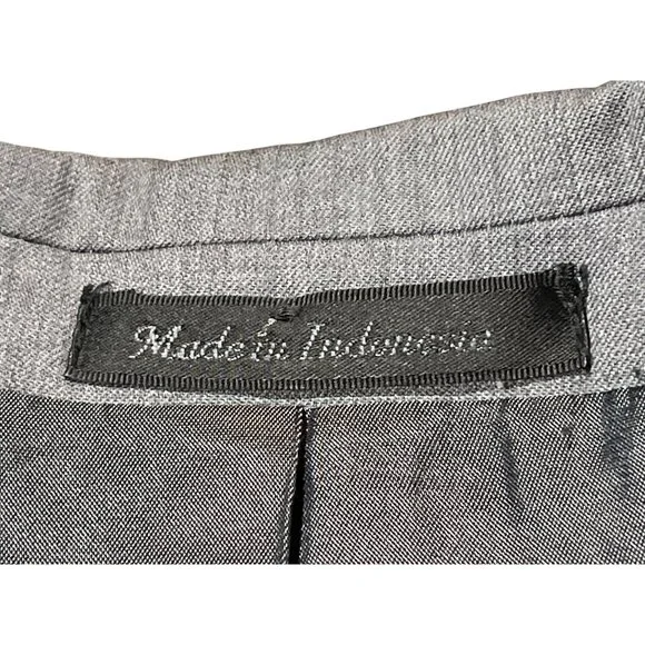 Calvin Klein Mens Gray 2-Piece Suit 46L Jacket & Pants 100% Wool Classic Fit - Picture 8 of 16